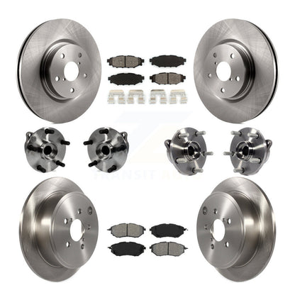 Hub Bearings Disc Brake Rotors And Pads Front Rear Kit (10Pc) For Subaru WRX