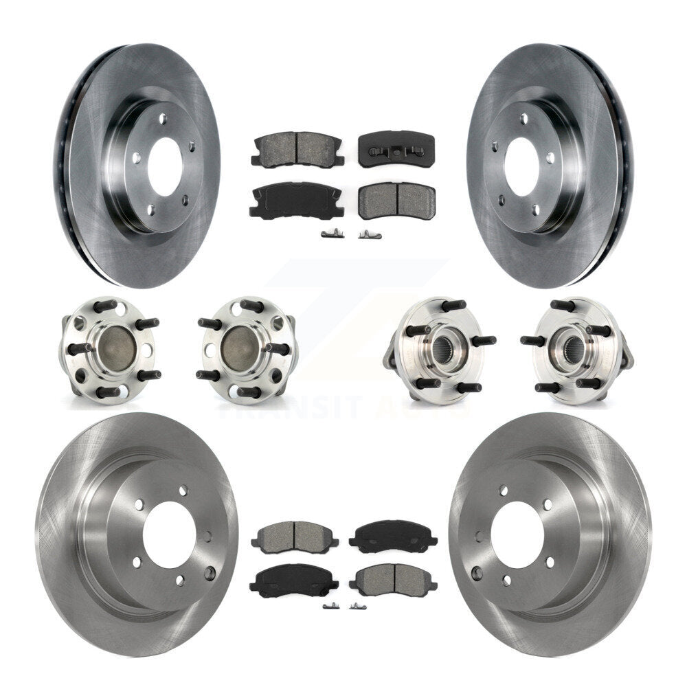 Hub Bearing Brake Rotor And Pad Front Rear Kit (10Pc) For Dodge Avenger Chrysler