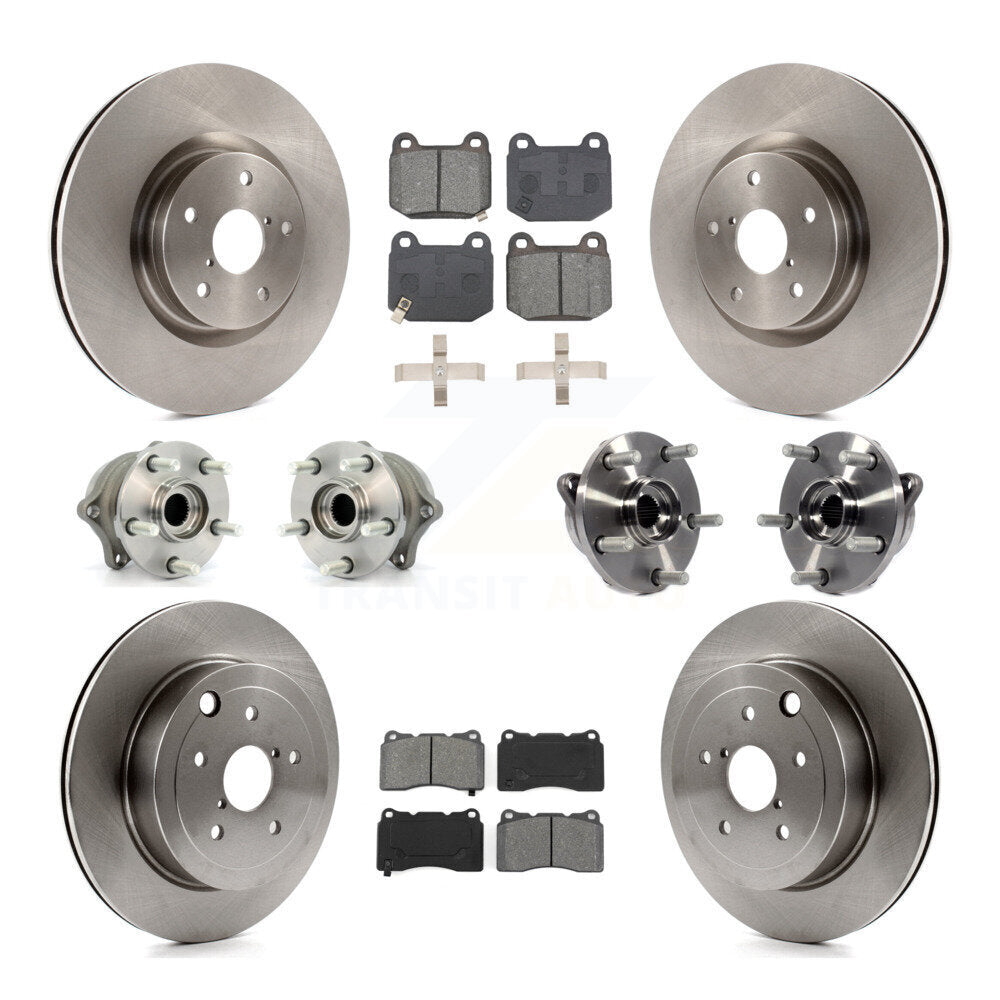 Hub Bearing Brake Rotor And Pad Front Rear Kit (10Pc) For Subaru Impreza WRX STI