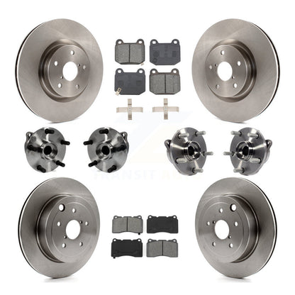 Hub Bearing Brake Rotor And Pad Front Rear Kit (10Pc) For Subaru Impreza WRX STI