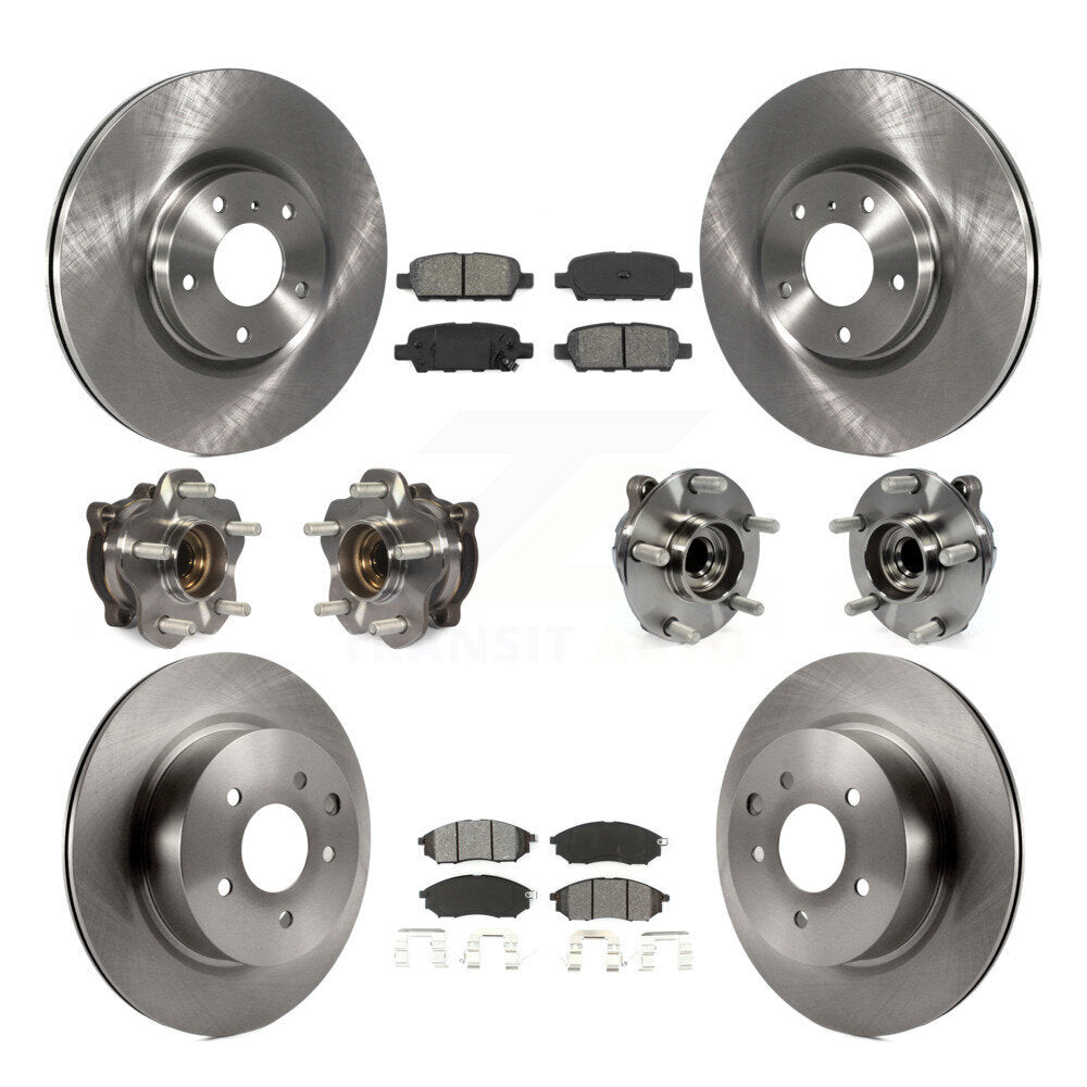 Hub Bearing Brake Rotor Pad Front Rear Kit (10Pc) For 2006-2007 INFINITI M35 RWD