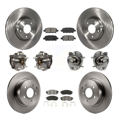 Hub Bearing Brake Rotor Pad Front Rear Kit (10Pc) For 2006-2007 INFINITI M35 RWD