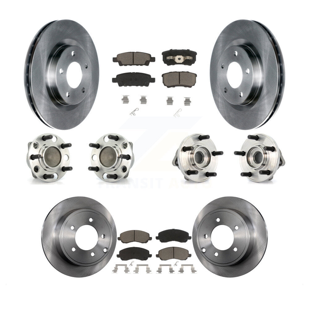 Hub Bearing Disc Brake Rotor Pad Front Rear Kit (10Pc) For Dodge Avenger Caliber
