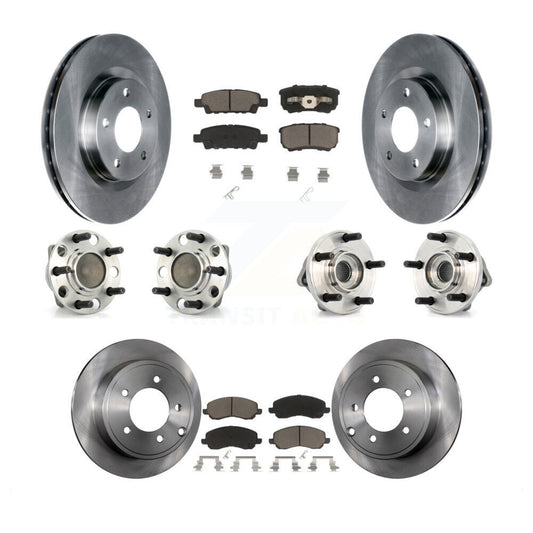 Hub Bearing Disc Brake Rotor Pad Front Rear Kit (10Pc) For Dodge Avenger Caliber