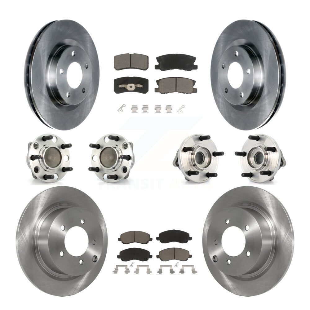 Hub Bearing Brake Rotor And Pad Front Rear Kit (10Pc) For Dodge Avenger Chrysler