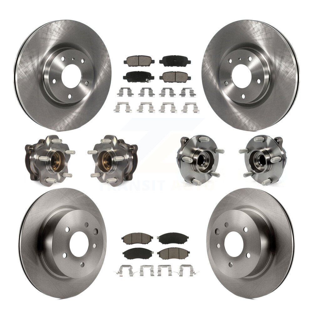 Hub Bearing Brake Rotor Pad Front Rear Kit (10Pc) For 2006-2007 INFINITI M35 RWD