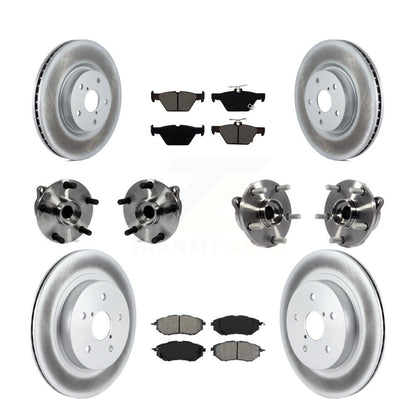 Hub Bearing Coated Disc Brake Rotor And Pad Front Rear Kit (10Pc) For Subaru WRX
