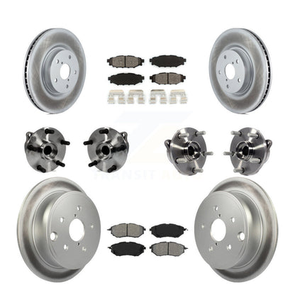 Hub Bearing Coated Disc Brake Rotor And Pad Front Rear Kit (10Pc) For Subaru WRX