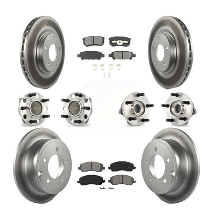 Hub Bearing Coat Brake Rotor Pad Front Rear Kit (10Pc) For Dodge Avenger Caliber