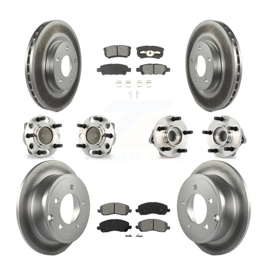 Hub Bearing Coat Brake Rotor Pad Front Rear Kit (10Pc) For Dodge Avenger Caliber