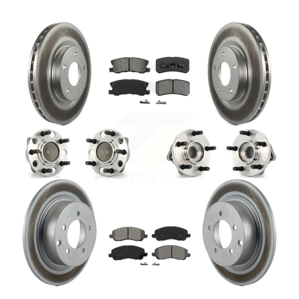 Hub Bearing Coat Brake Rotor Pad Front Rear Kit (10Pc) For Dodge Avenger Sebring