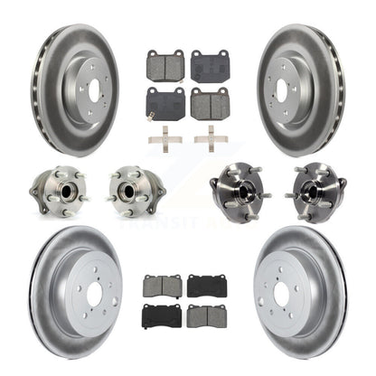 Hub Bearing Coated Brake Rotor Pads Front Rear Kit (10Pc) For Subaru Impreza WRX