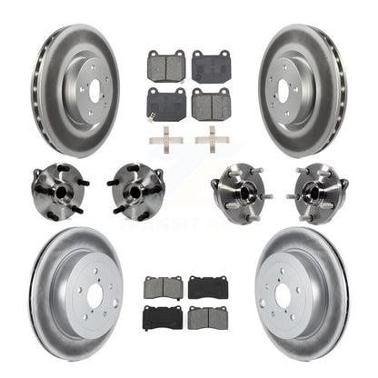 Hub Bearing Coated Brake Rotor Pads Front Rear Kit (10Pc) For Subaru Impreza WRX