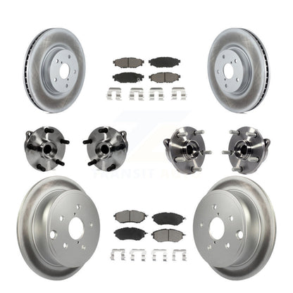 Hub Bearing Coated Disc Brake Rotor And Pad Front Rear Kit (10Pc) For Subaru WRX