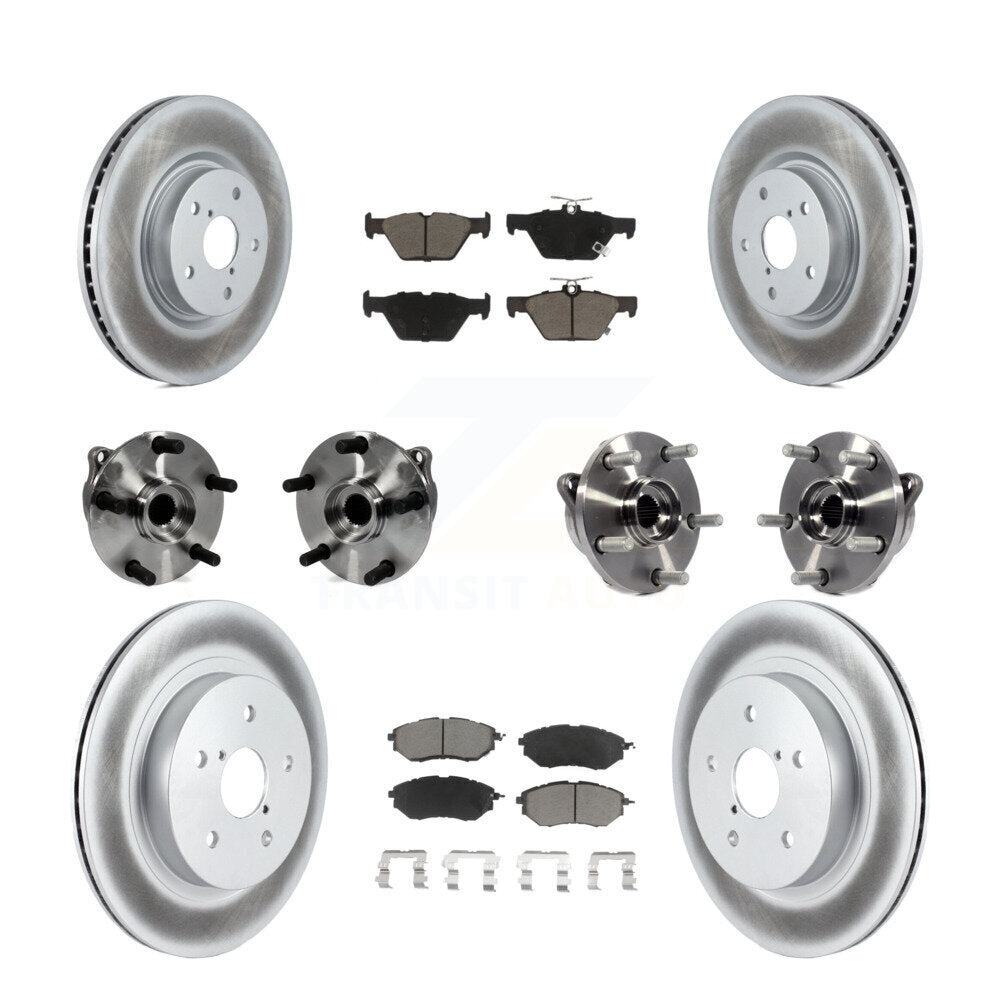 Hub Bearing Coated Disc Brake Rotor And Pad Front Rear Kit (10Pc) For Subaru WRX