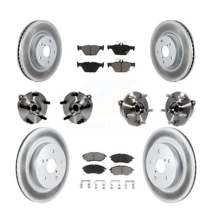 Hub Bearing Coated Disc Brake Rotor And Pad Front Rear Kit (10Pc) For Subaru WRX