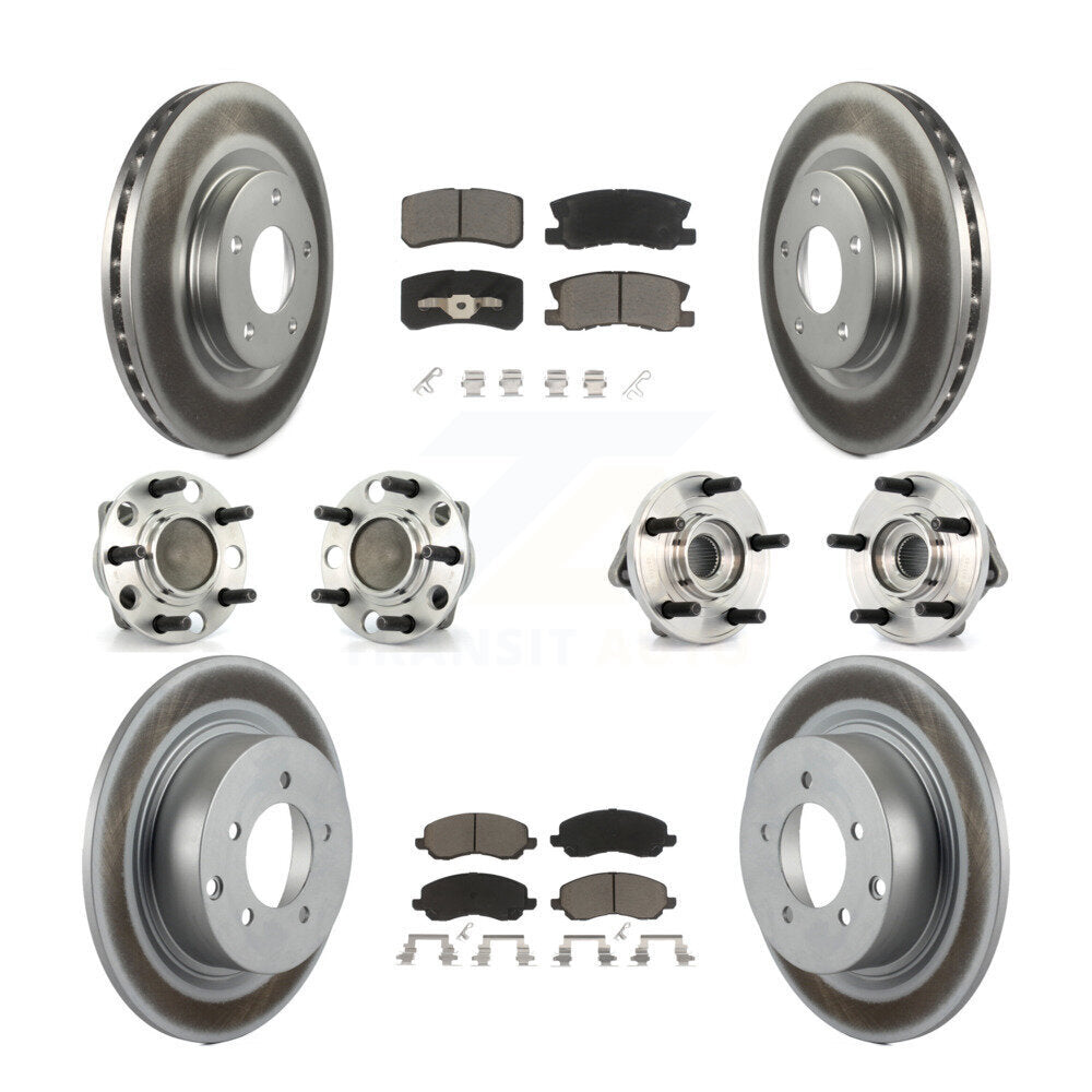Hub Bearing Coat Brake Rotor Pad Front Rear Kit (10Pc) For Dodge Avenger Sebring