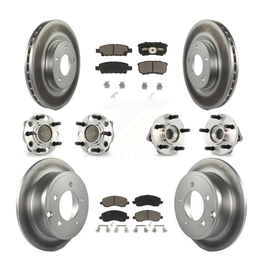 Hub Bearing Coat Brake Rotor Pad Front Rear Kit (10Pc) For Dodge Avenger Caliber