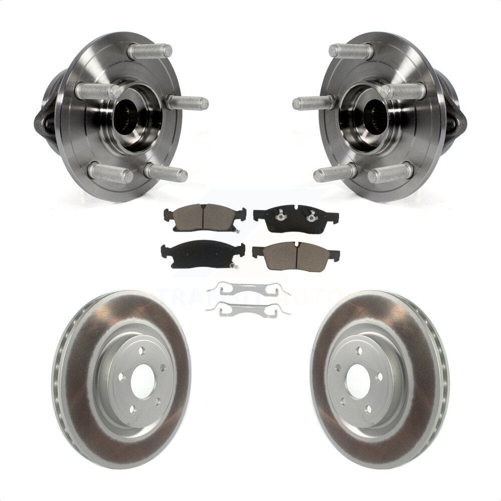 Hub Bearing Assembly Coated Disc Brake Rotor And Pad Front Kit For Dodge Durango