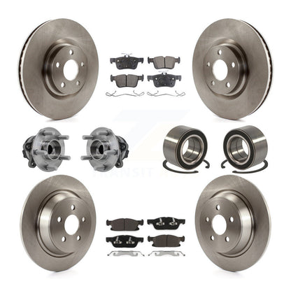 Hub Bearing Disc Brake Rotor & Pads Front Rear Kit (10Pc) For 2015 Ford Edge FWD