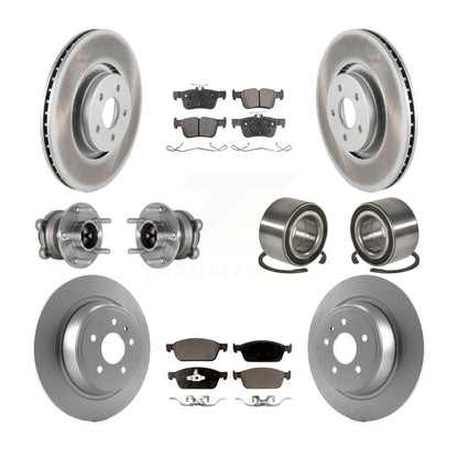 Hub Bearing Coated Disc Brake Rotor & Pads Front Rear Kit (10Pc) For Lincoln MKC