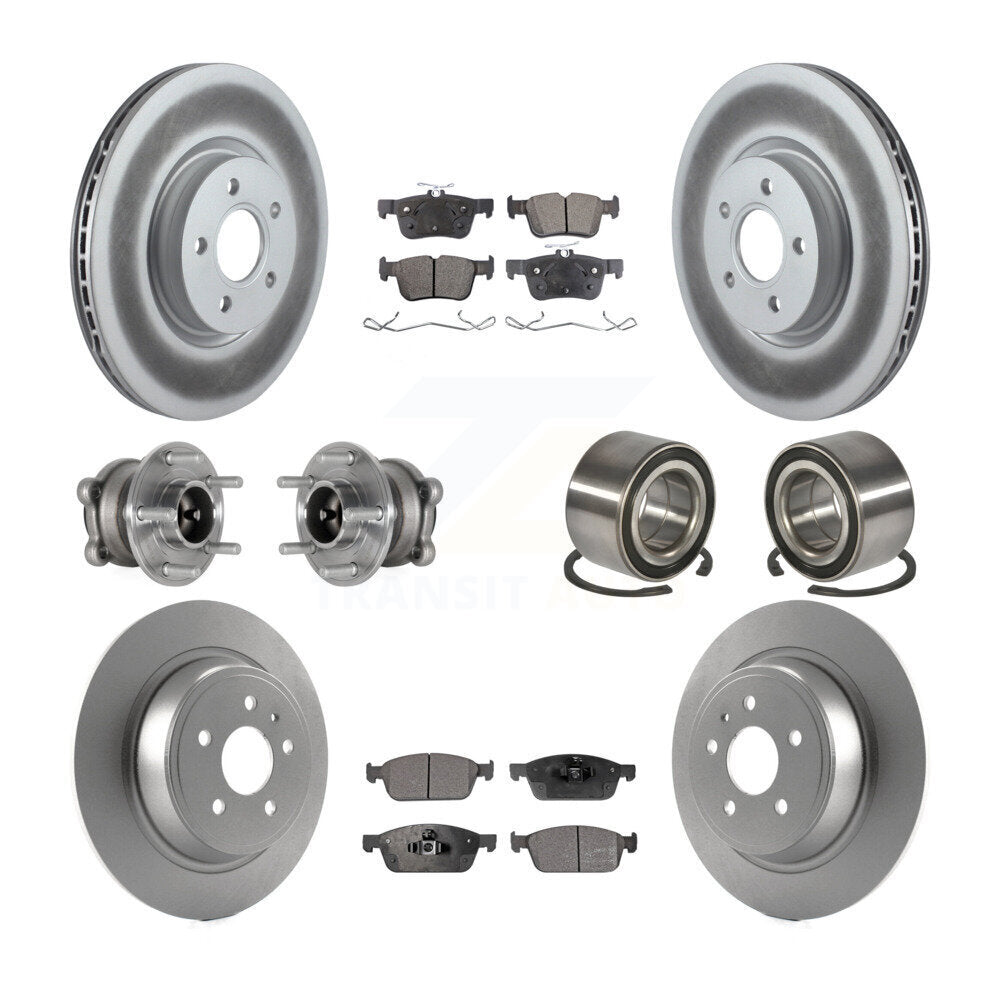 Hub Bearing Coated Brake Rotor Pad Front Rear Kit (10Pc) For Ford Escape Lincoln
