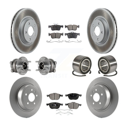 Hub Bearing Coated Disc Brake Rotor & Pads Front Rear Kit (10Pc) For Ford Escape