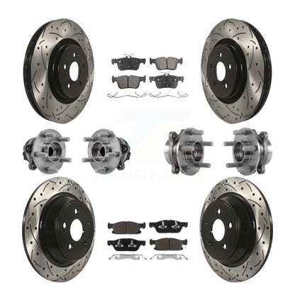 Hub Bearing Coat Brake Rotor Pad Front Rear Kit (10Pc) For Ford Edge Lincoln MKX