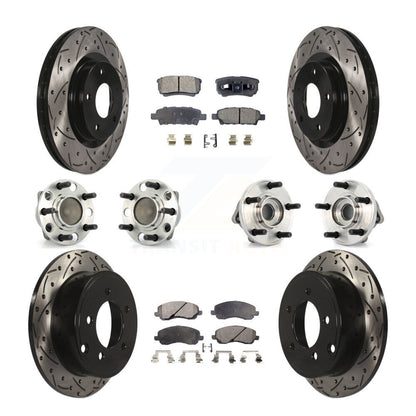 Hub Bearing Coat Brake Rotor Pad Front Rear Kit (10Pc) For Dodge Avenger Caliber