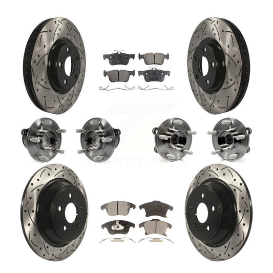 Bearing Coat Brake Rotor Pad Front Rear Kit (10Pc) For Ford Police Responder SSV