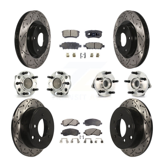 Hub Bearing Coat Brake Rotor Pad Front Rear Kit (10Pc) For Dodge Avenger Caliber