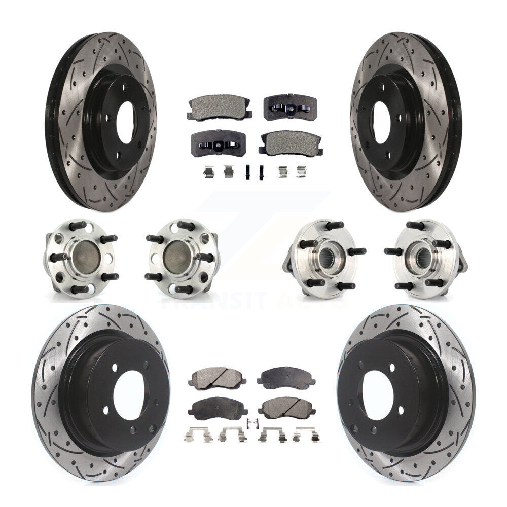 Hub Bearing Coat Brake Rotor Pad Front Rear Kit (10Pc) For Dodge Avenger Sebring