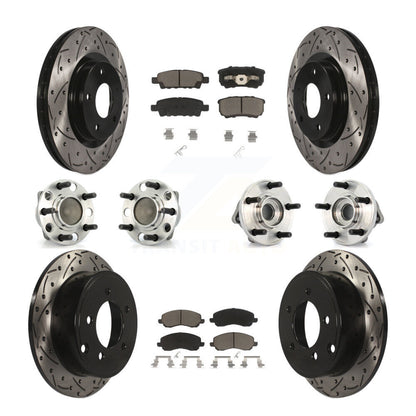 Hub Bearing Coat Brake Rotor Pad Front Rear Kit (10Pc) For Dodge Avenger Caliber