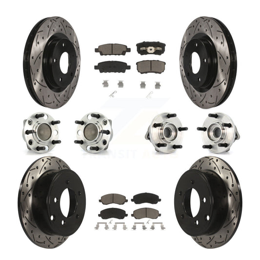 Hub Bearing Coat Brake Rotor Pad Front Rear Kit (10Pc) For Dodge Avenger Caliber