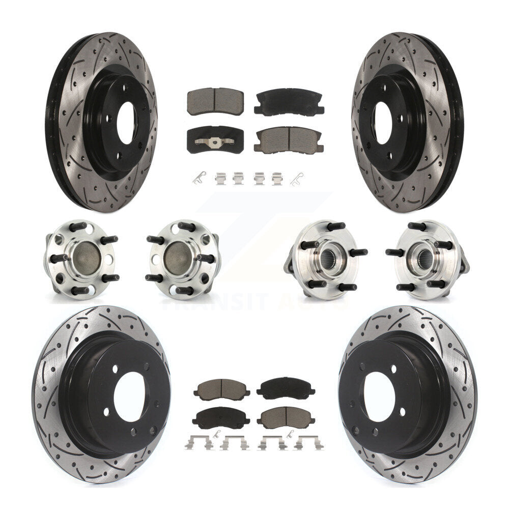 Hub Bearing Coat Brake Rotor Pad Front Rear Kit (10Pc) For Dodge Avenger Sebring