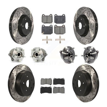 Hub Bearing Coated Brake Rotor Pads Front Rear Kit (10Pc) For Subaru Impreza WRX