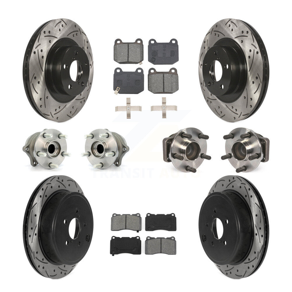 Hub Bearing Coated Disc Brake Rotor And Pads Front Rear Kit (10Pc) For Toyota 86