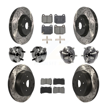 Hub Bearing Coated Brake Rotor Pads Front Rear Kit (10Pc) For Subaru Impreza WRX