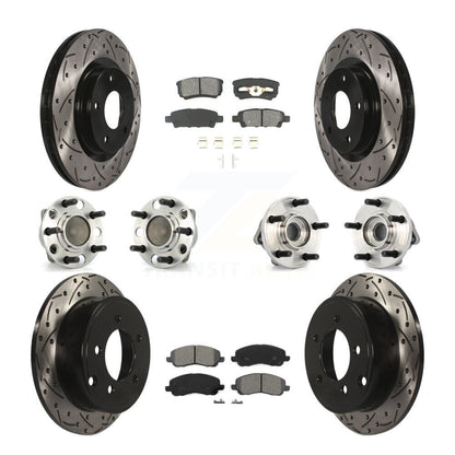 Hub Bearing Coat Brake Rotor Pad Front Rear Kit (10Pc) For Dodge Avenger Caliber