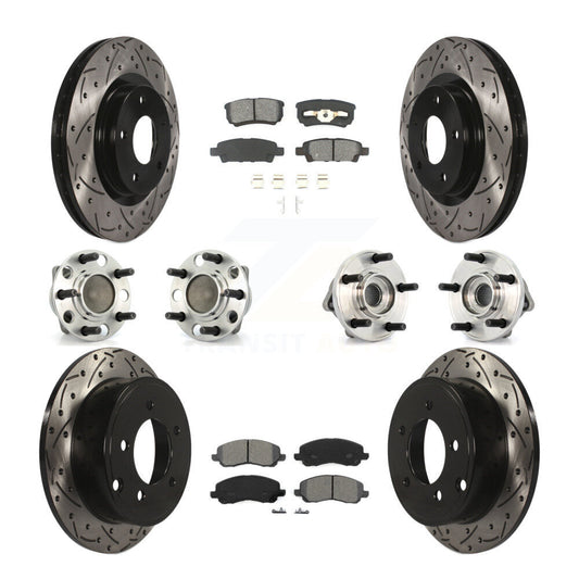 Hub Bearing Coat Brake Rotor Pad Front Rear Kit (10Pc) For Dodge Avenger Caliber