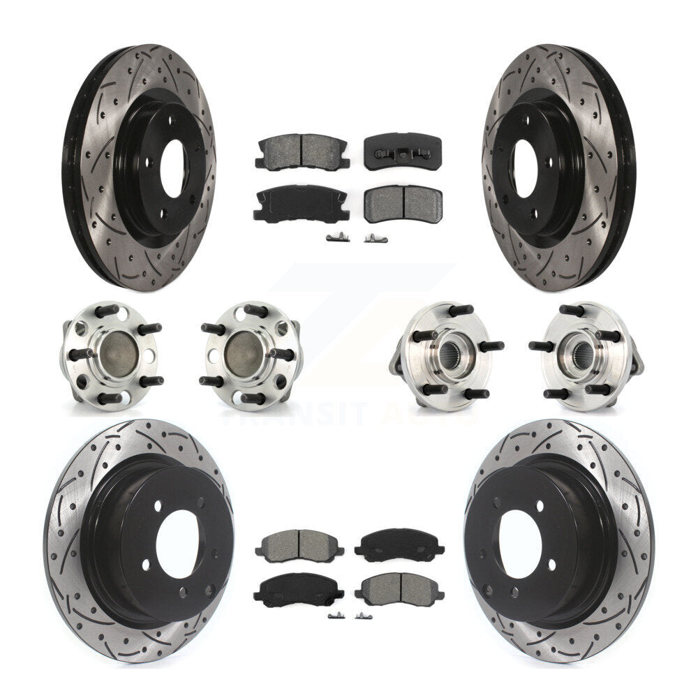 Hub Bearing Coat Brake Rotor Pad Front Rear Kit (10Pc) For Dodge Avenger Sebring