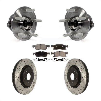 Hub Bearing Assembly Coat Drill Slot Brake Rotor Pad Front Kit For Dodge Durango