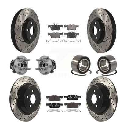 Hub Bearing Coated Brake Rotor Pads Front Rear Kit (10Pc) For 2015 Ford Edge FWD