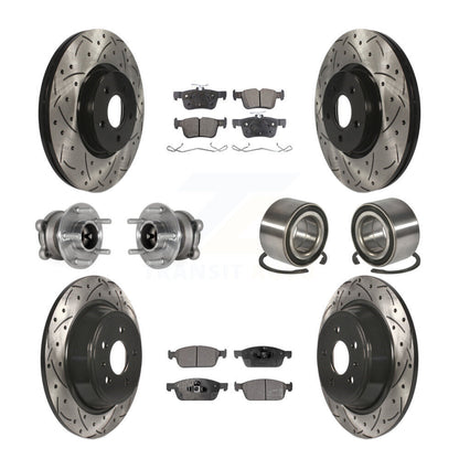 Hub Bearing Coated Brake Rotor Pad Front Rear Kit (10Pc) For Ford Escape Lincoln