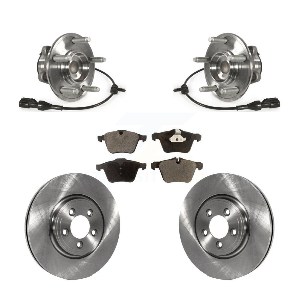 Hub Bearing Assembly Disc Brake Rotor & Pad Front Kit For 2010 Jaguar XF Premium
