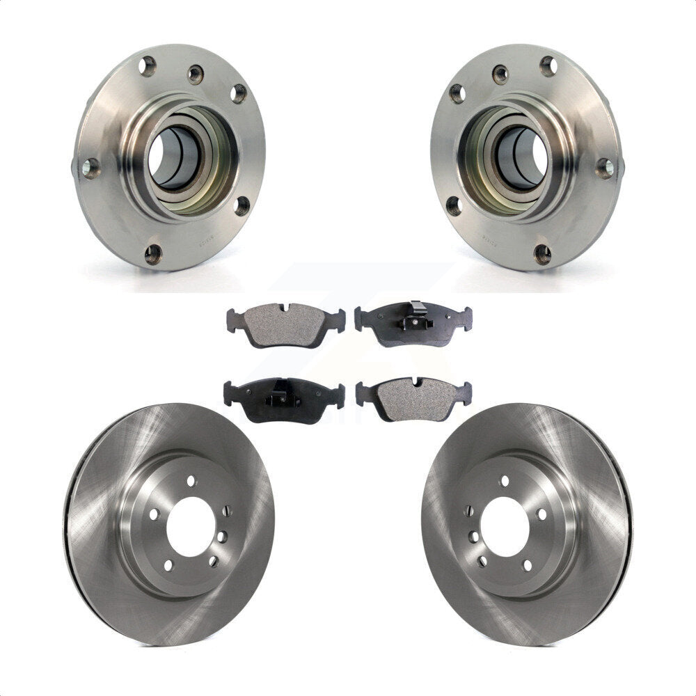 Hub Bearing Assembly Disc Brake Rotors And Ceramic Pads Front Kit For BMW 320i