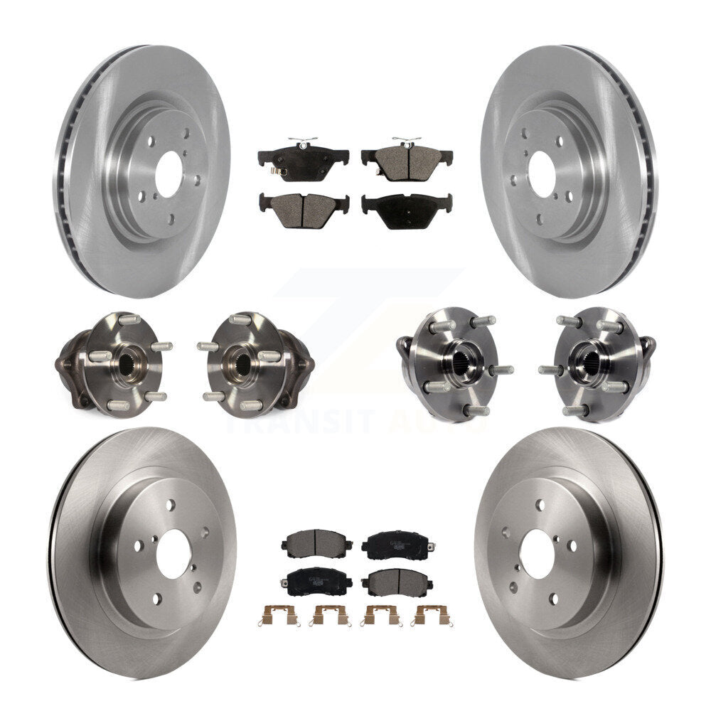 Hub Bearing Disc Brake Rotor Pad Front Rear Kit (10Pc) For Subaru Outback Legacy