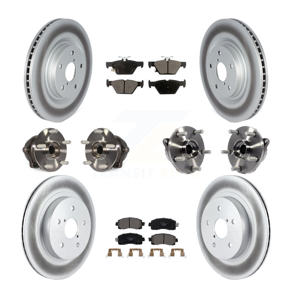 Hub Bearing Coat Brake Rotor Pad Front Rear Kit (10Pc) For Subaru Outback Legacy