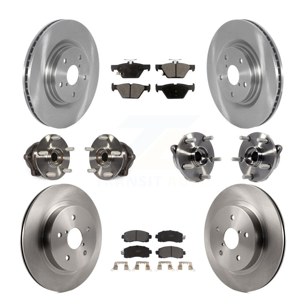 Hub Bearing Disc Brake Rotor Pad Front Rear Kit (10Pc) For Subaru Outback Legacy