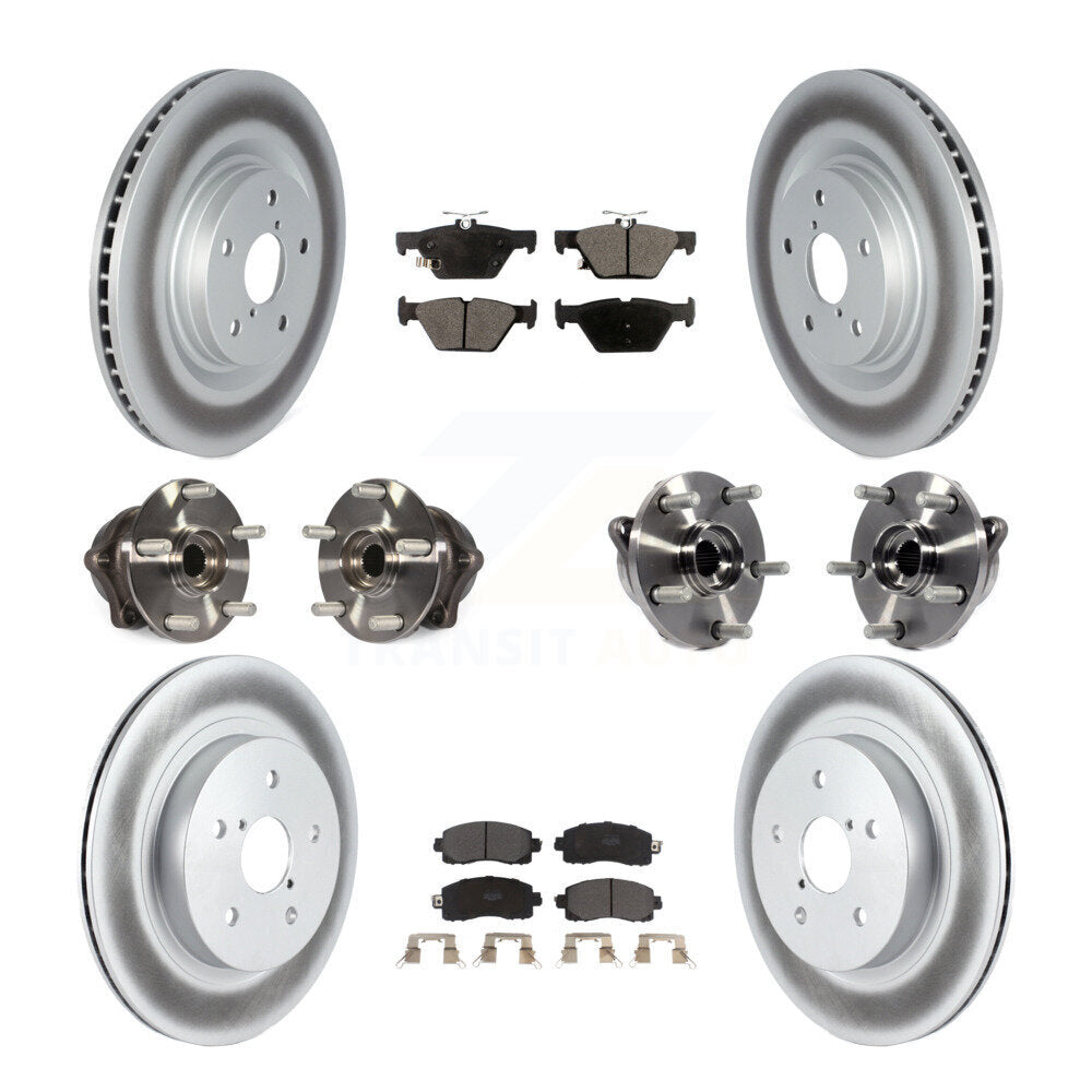 Hub Bearing Coat Brake Rotor Pad Front Rear Kit (10Pc) For Subaru Outback Legacy